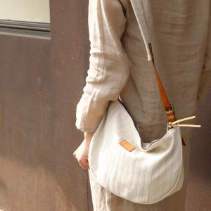 Japanese Style Striped Hobo Bag Cotton Shoulder Dumpling Bag