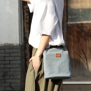 Preppy Style Long Straps Shoulder Bag Simple Womens Canvas Bag