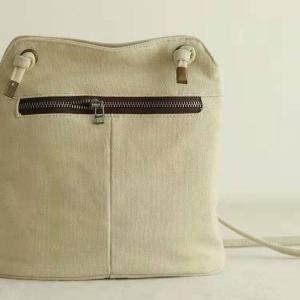 Preppy Style Long Straps Shoulder Bag Simple Womens Canvas Bag