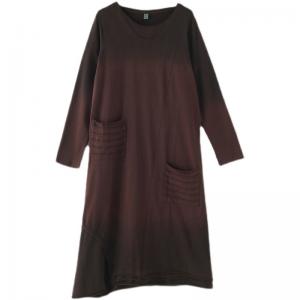 Gradient Colored Loose Shift Dress Long Sleeves Spring Dress