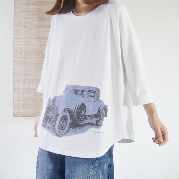 Car Prints Comfy Plus Size Tee Casual Summer White T Shirt