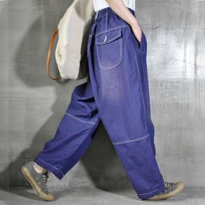 Pop Colored Wide Leg Jeans Womens Stone Wash Jeans