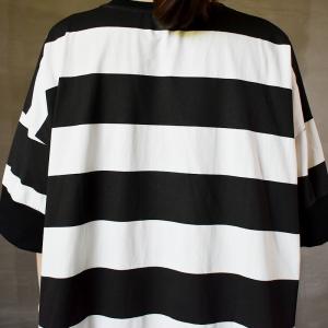 Cute Cat Cotton Oversized T Shirt Chunky Striped Pullover