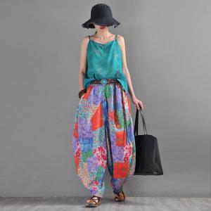 Summer Colorful Ramie Hippie Pants Designer Custom Thai Harem Pants