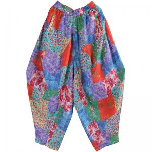 Summer Colorful Ramie Hippie Pants Designer Custom Thai Harem Pants