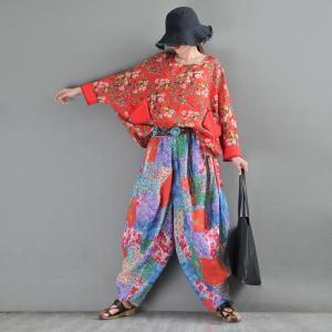 Summer Colorful Ramie Hippie Pants Designer Custom Thai Harem Pants