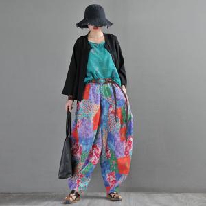 Summer Colorful Ramie Hippie Pants Designer Custom Thai Harem Pants