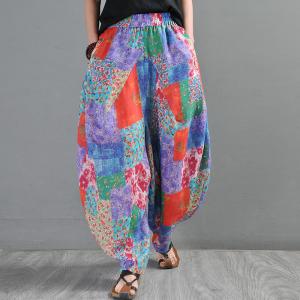 Summer Colorful Ramie Hippie Pants Designer Custom Thai Harem Pants