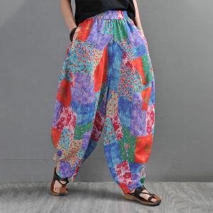 Summer Colorful Ramie Hippie Pants Designer Custom Thai Harem Pants