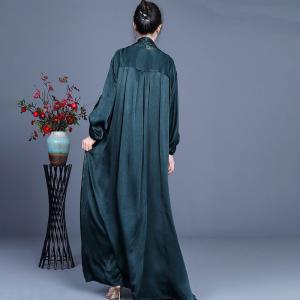 Modest Fashion Leopard Maxi Dress Silky Loose Knot Front Dress