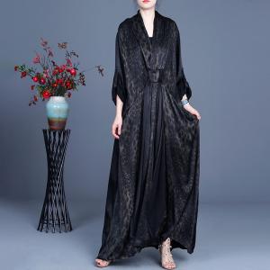 Modest Fashion Leopard Maxi Dress Silky Loose Knot Front Dress