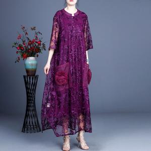 Large Stereo Applique Organza Dress Summer Embroidered Clothing