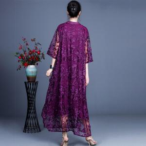 Large Stereo Applique Organza Dress Summer Embroidered Clothing