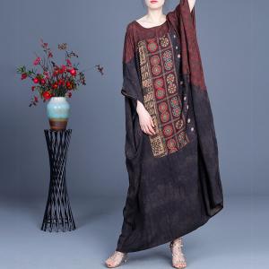 Islamic Style Large Size Paisley Dress Modest Patterned Caftan