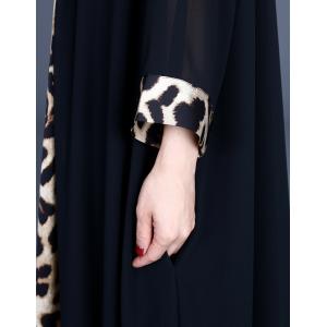 Mulberry Silk Blend Leopard Cardigan Elegant Loose Long Overcoat