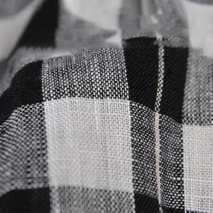 British Style Organic Linen Tunic Shirt BF Style Oversized Plaid Shirt