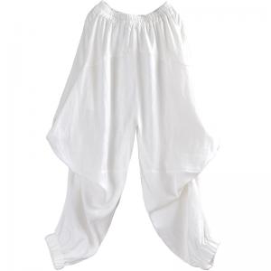 Summer Beach Linen Draped Pants Casual Comfy Balloon Pants