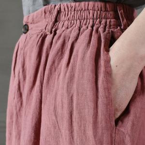 Air-Cool Comfy Linen Pants Drawstring Legs Beach Loose Trousers