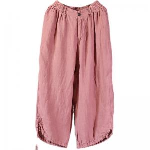 Air-Cool Comfy Linen Pants Drawstring Legs Beach Loose Trousers