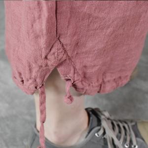 Air-Cool Comfy Linen Pants Drawstring Legs Beach Loose Trousers