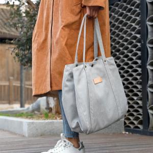 Solid Colors Canvas Minimalist Tote Casual Big Shoulder Bag