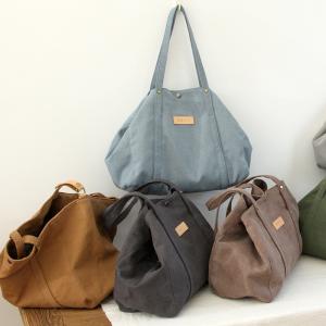 Solid Colors Canvas Minimalist Tote Casual Big Shoulder Bag