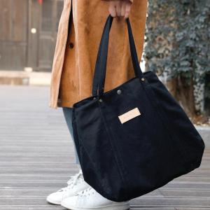 Solid Colors Canvas Minimalist Tote Casual Big Shoulder Bag