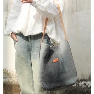 Canvas and Linen Vintage Bag Preppy Style Shoulder Bag