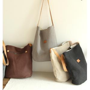 Canvas and Linen Vintage Bag Preppy Style Shoulder Bag