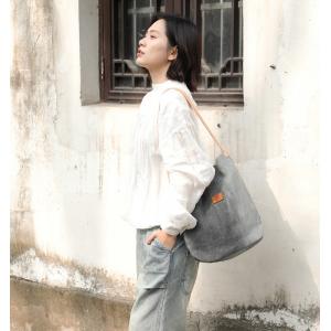 Canvas and Linen Vintage Bag Preppy Style Shoulder Bag