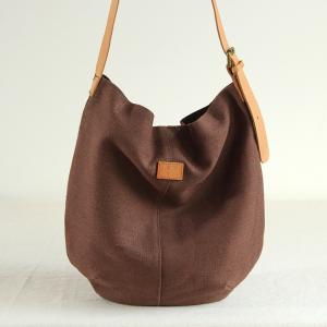 Solid Color Canvas Hobo Bag for Women