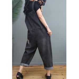 Stone Wash Baggy Korean Overalls Denim Adjustable Straps Salopette