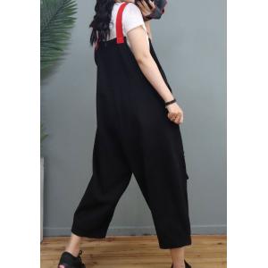 Letter Patchwork Farm Overalls Distressed Adjustable Straps Dungarees