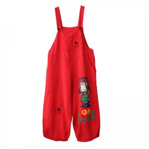 Cartoon Characters 90s Overalls Cotton Denim Large Salopette