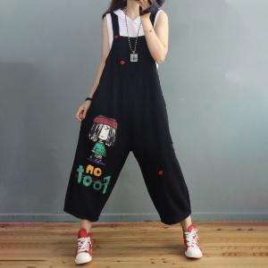 Cartoon Characters 90s Overalls Cotton Denim Large Salopette