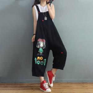 Cartoon Characters 90s Overalls Cotton Denim Large Salopette