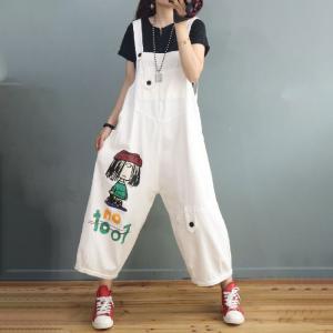 Cartoon Characters 90s Overalls Cotton Denim Large Salopette