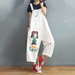 Cartoon Characters 90s Overalls Cotton Denim Large Salopette