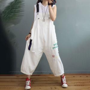 City-Chic Letter Patchwork Baggy Overalls Denim Adjustable Straps Pants