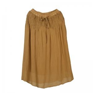 Vintage Embroidered Skirt Loose Linen Gaucho Skirt