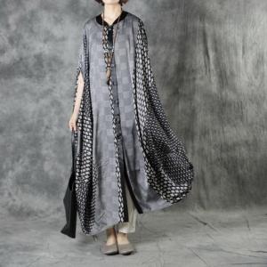 Church Fashion Black Checkered Dress Plus Size Cocoon Caftan
