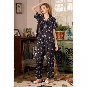 Cute Printed Short Sleeve Homewear with Long Pajamas Pants