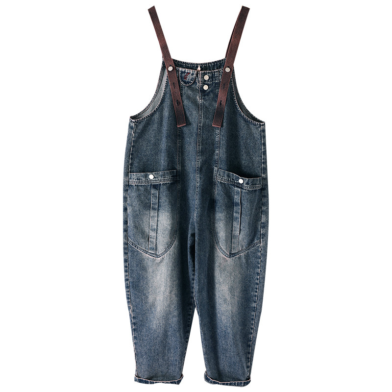 Girls Denim Bib Overalls With Star Patchwork – Adjustable Straps, Stretchy Fit, 8-13 Years
