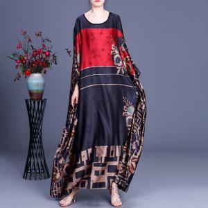 Bat Sleeve Totem Prints Moroccan Dress Plus Size Church Kaftan