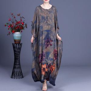 Lily and Peony Printed Plus Size Caftan Over50 Silky Modest Clothing