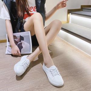 Pearl Decoration White Sneakers Womens Cowhide Low-Top Footwear