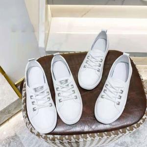 Casual Cowhide Leather Sneakers Soft White Slip-On Shoes