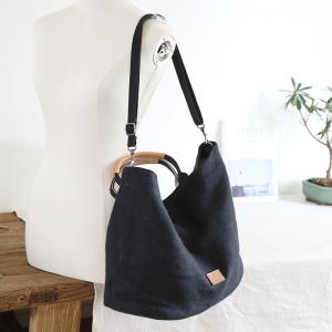 Button Up Chunky Flax Tote Bag / Handbag