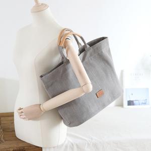 Button Up Chunky Flax Tote Bag / Handbag