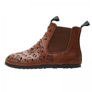 Original Design Boho Chelsea Booties Hollow Out Leather Short Boots